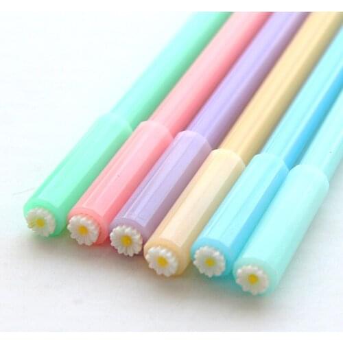 3X Floral Gel Pen Writing Signing Pen School Office Supply Stationery 0.5mm Black