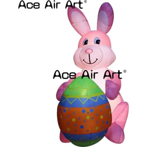 Giant 12 feet inflatable Easter rabbit bunny with inflatable Easter egg for Easter day yard decorations