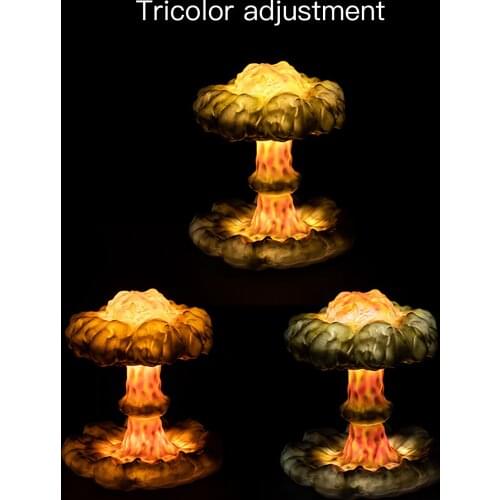 Mushroom Cloud Explosion Lamp Lantern Creative LED Table Light Simulation Explosion USB Adjustable Light Gifts For Kids Teens