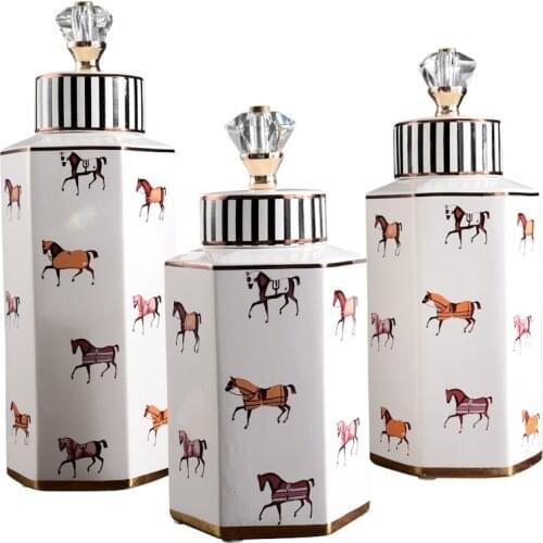 American Ceramic Storage European Retro Home Decorations Living Room Wine Cabinet New Television Cabinet Crafts Home Decoration