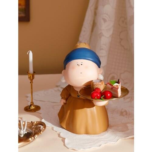 Creative Art Desktop Decoration with Pearl Earrings Girl Hallway Key Storage Living Room Home