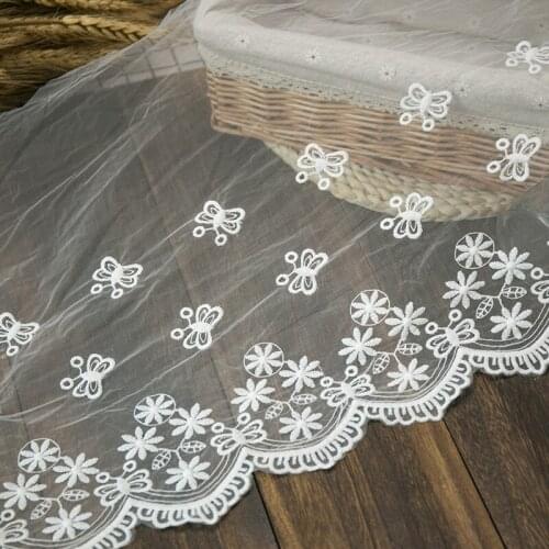 Wedding dress making handmade materail lace fabric white floral embroidery lace trimming DIY crafts sewing accessories 2020new