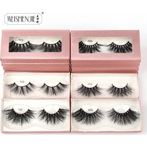 MEISHENJIE 25mm mink eyelashes wholesale 3d mink lashes natural faux cils Fake Eyelashes dramatic eyelash packaing in bulk