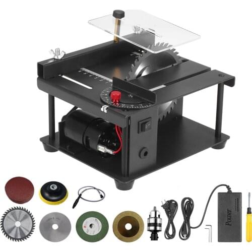Multi-Functional Table Saw Mini Desktop Saw Cutter Electric Cutting Machine with Saw Blade Grinding Wheel