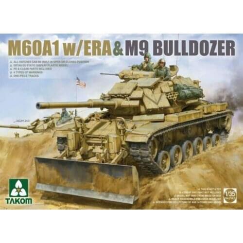 TAKOM 2142 1/35 M60A1 w/ERA & M9 Bulldozer - Scale Model Kit
