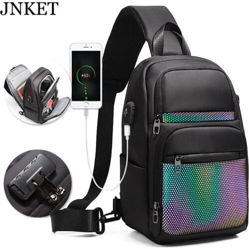 JNKET New Fashion Mens Chest Bag Oxford Fabric Shoulder Bag Casual Crossbody Bag Large Capacity Messenger Bags Chest Pack