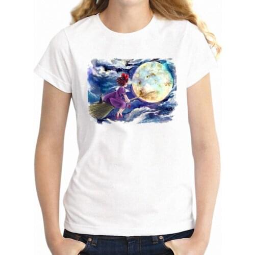 New Womens T-shirt Kikis Delivery Service Kiki Anime Manga Art Girls short sleeve tshirt Harajuku Streetwear tees tops