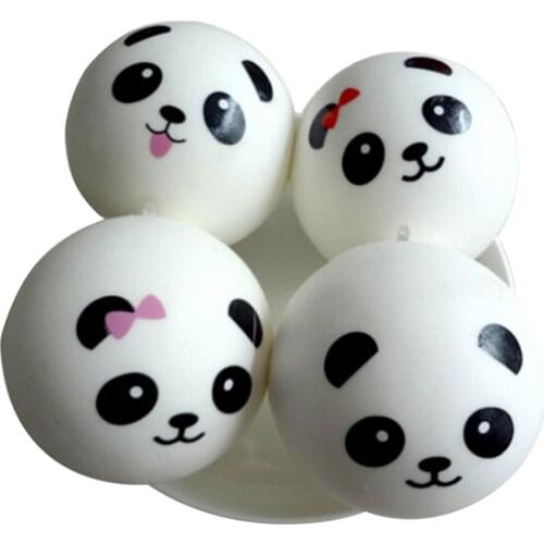 New 10cm Kawaii Jumbo Soft Panda Buns Bread Bag Cell Phone Strap Cute Animal Panda Charm Random Pattern