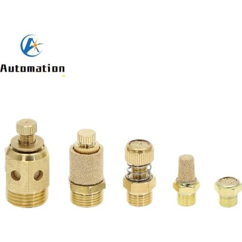 5pcs 1/4" PT Male Thread 63mm Long Pneumatic Silencer Muffler Noise Deadener Black