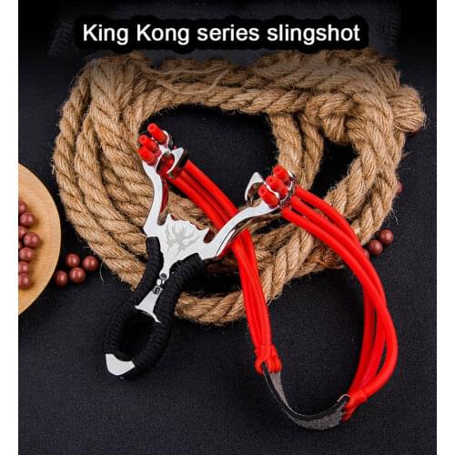 King Kong Cow Wolf Powerful Traditional Slingshot Lance Pierre Stone Thrower Outdoor Combat Catapult Kids Toy Game Playing Tool