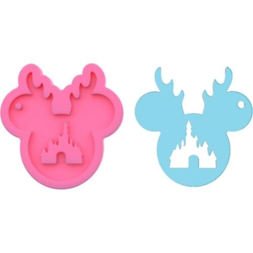 Christmas Mouse Headband Shaped Keychain Mold DIY Epoxy Silicone Resin Molds Z16
