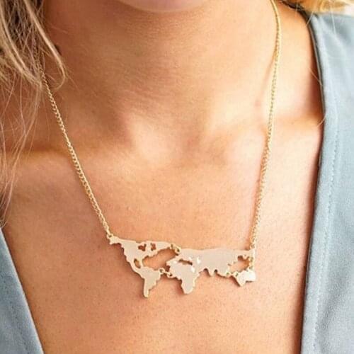 Somsoar Jewelry 4.5*1.5cm World Map Chain Neklcae To the World you are a Mother but to your family you are the World for Women