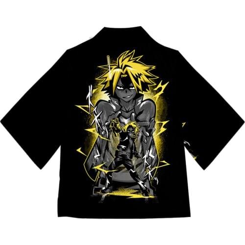 3D Print japanese kimono cardigan men haori yukata Anime Kimono Men My Hero Academia Short Sleeve Boy kimono beach shirt