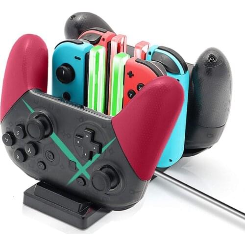 Charging Dock For Nintend Switch Controller LED Charger For Nintendo Switch Gamepad Charge Stand For Joy-con&Pro NS Switch 6 in1