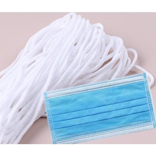 100 Meters High quality 3mm white Round rope DIY Face Masks Elastic Band Mask Rope Rubber String Ear adjuster Band Accessories