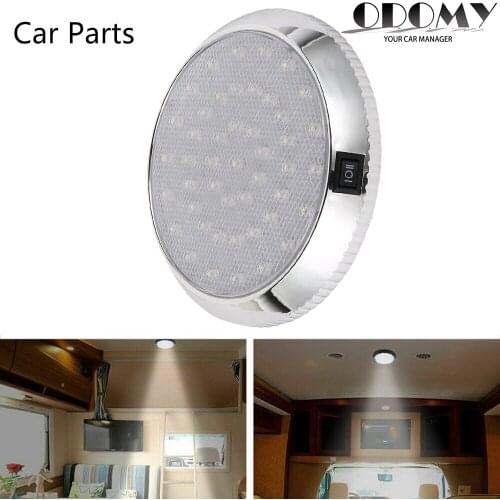 12V 46 LED Car Round Ceiling Dome Roof Light Interior Light Lamp On Off Switch for Camper Van Caravan Motorhome Boat RV