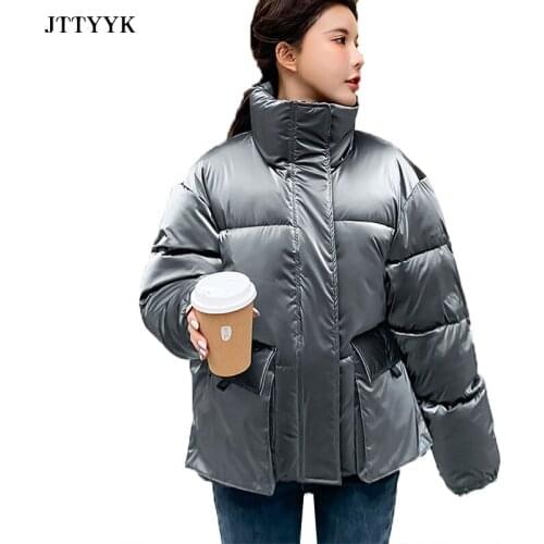 2021 Winter Parka Jacket Women Casual Puff Jacket Plus Size Loose Warm Coat for Female Cotton Padded Ladies Zipper Down Jackets