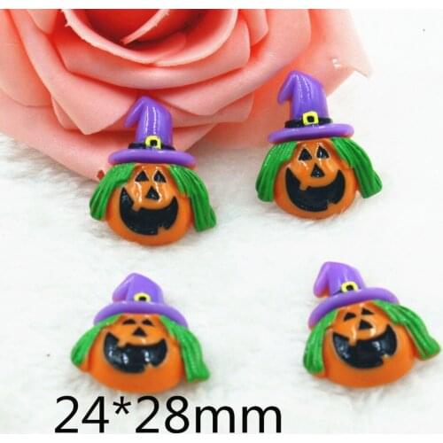 30pcs/lot flat back resin Halloween resin cabochons accessories for kids hair resin cartoon