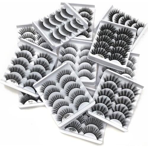 5 Pairs 3D Faux Mink Hair Soft False Eyelashes Fluffy Wispy Long Thick Lashes Handmade Soft Eye Lash Makeup Extension Tools