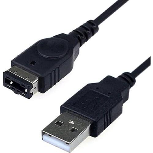 5 PC Delicate Charging Cable Black 1.2m 3.9ft USB Charger Games Accessories for DS NDS Gameboy Advance SP GBA SP