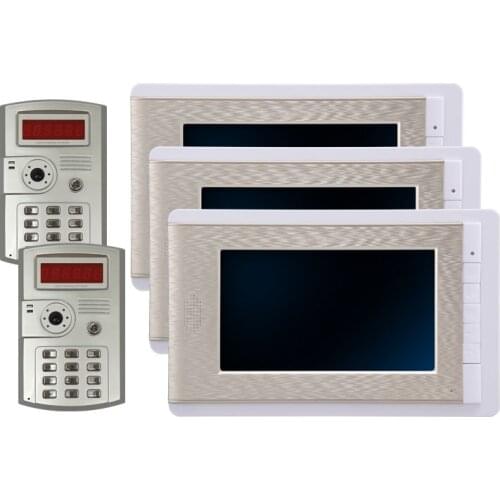 7 Inch LCD Monitor Intercom Wired Video Door Phone 2V3