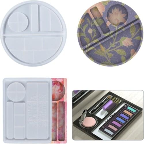 Large Tray Epoxy Resin Mold Cosmetic Makeup Storage Cup Mat Coaster Silicone Mould DIY Craft Ornament Decoration Casting Tools