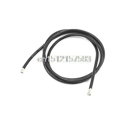 Black 12 AWG Glass Fiber Copper Core Silicone Resin Wire 1M