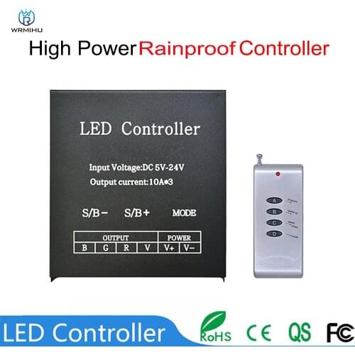 DC5-24V RF Iron Shell 4 Keys LED High Power Colorful Rainproof Controller RGB Lighting Lamp With Wireless Remote Control Dimmer