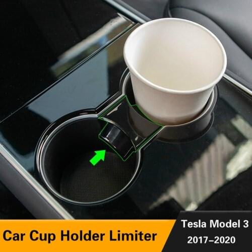 Model3 Car cup holder limiter For Tesla model 3 Accessories ABS Car Water Cup Slot Slip Limit Clip model three model 3 2017-2020