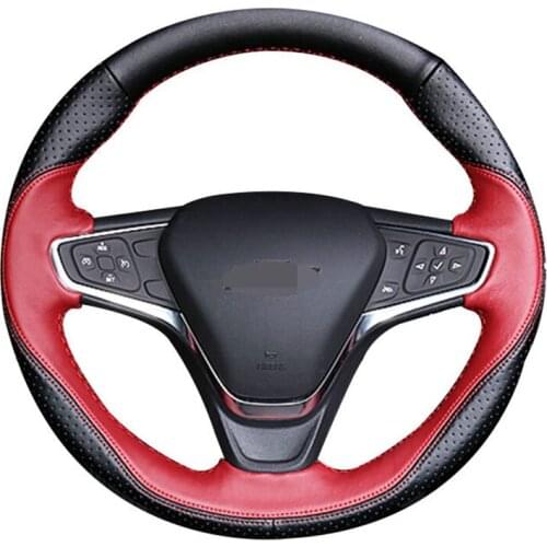 DIY leather Car Steering Wheel Cover for Chevrolet Explorer 2017 2018 Malibu XL 2016 2017 Buick Velite 5 Car accessories
