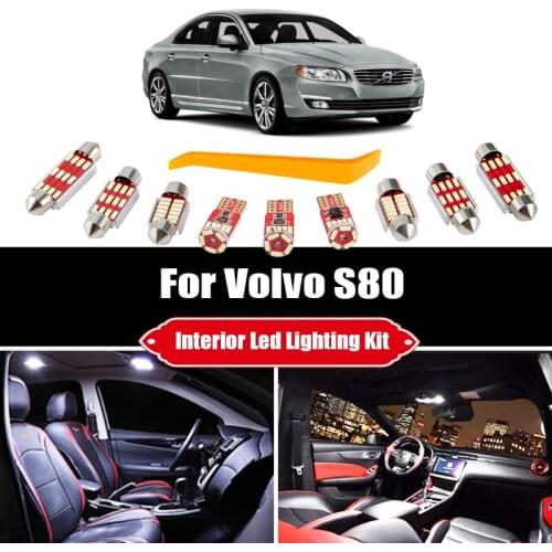 For Volvo S80 184 124 Sedan 1999-2016 2017 Canbus LED Interior Map Dome Trunk Reading Light Bulbs Car Lighting Accessories