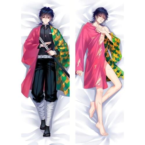 Hot Demon Slayer Kimetsu no Yaiba Tomioka Giyuu Cosplay Dakimakura Pillow Case Hugging Body Gift Prop