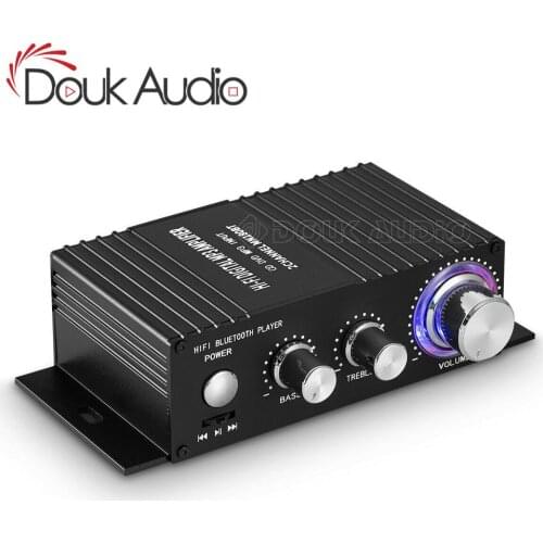 HiFi 100W 2.0 Channel Bluetooth Power Amplifier Stereo Audio Receiver Digital Amp for Home Car Marine USB Music Player IR Remote