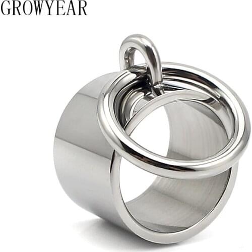 316 L Stainless Steel Silver Color 1 Pcs Trendy Women/ Men Rings Hiragana O Simple Personality Wide Interface Jewelry Never Fade