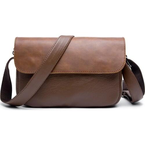 Fashion Waterproof Leather Men Bag Male Female Messenger Bag Thicken Leather Shoulder Bags Small Ipad Holder Flap Mens Handbag