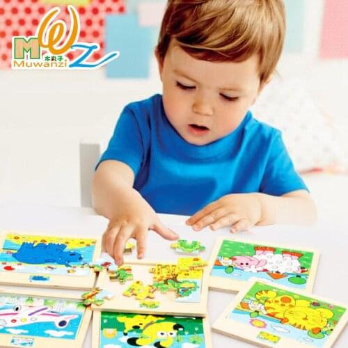 Cartoon jigsaw puzzle toy wooden children infant early education puzzle puzzle early education cognitive toys M6