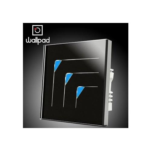 Light 3 Gangs 2 way Crystal Glass LED Black Touch Switches Wallpad AC 110~250V Wall Light Touch Screen Switch