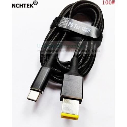 NCHTEK Type C USB-C Male to Rectangle 11.0*5.0mm Power PD Charge Cable For ThinkPad X1 Carbon/Free Shipping/1PCS