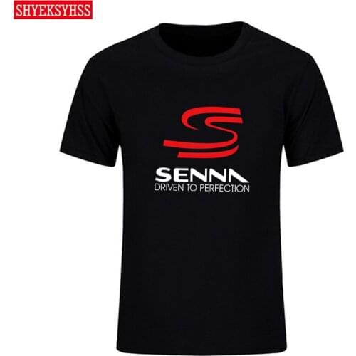 New mens Tshirt Formula One World Champion Ayrton Senna patterned T shirt mens car cotton T-shirt clothing short sleeve TEES
