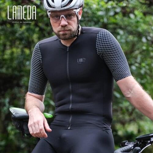 LAMEDA new reflective cycling clothes mens short-sleeved summer quick-drying clothes road mountain bike clothes top