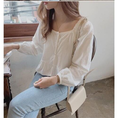 New Womens Blouse Summer Tops Femme Spring Women Shirt White Long Sleeve Cotton Girls Women Blouse Plus Size Blusas Solid Loose