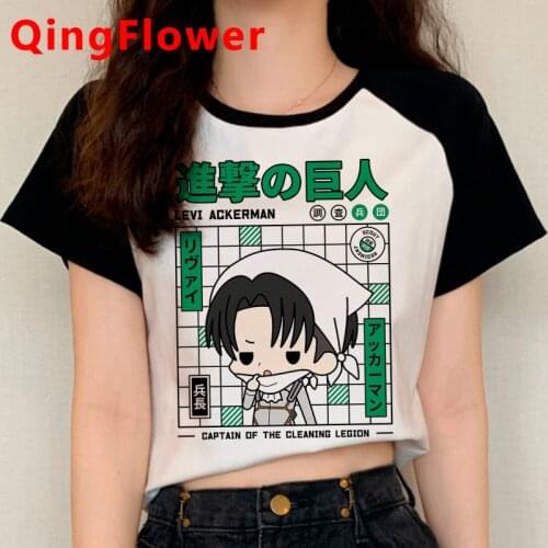 Attack on Titan Shingeki No Kyojin Levi top tees summer top female couple harajuku kawaii graphic tees women tshirt harajuku