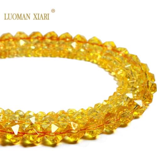 Wholesale AAA 100% Natural Faceted Citrines Beads Yellow Crystal Round Stone Beads For Jewelry Making DIY Bracelet 6/8/10 mm