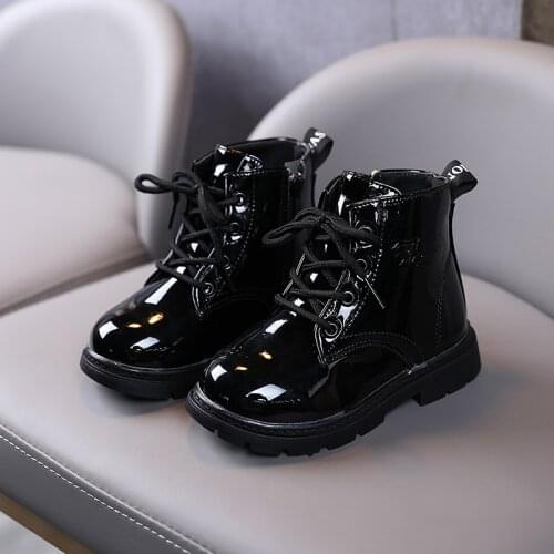 2020 Autumn Winter 1-6 Old Years Girls Boots Shoes Pu Leather Boys And Kids Casual Boots Rubber Sole Zipper Childrens Boots
