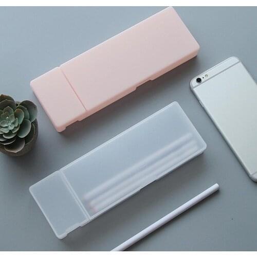 Transparent Pencil Bags Plastic Large Capacity Pen Box Pencil Case Stationery Holder material escolar пенал школьный