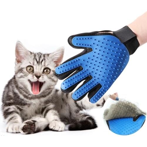 Dropshipping Pet Cat Grooming Gloves Dog Hair Remover Gentle Silicone Deshedding Brush Cleaning accessories gant toilettage chat