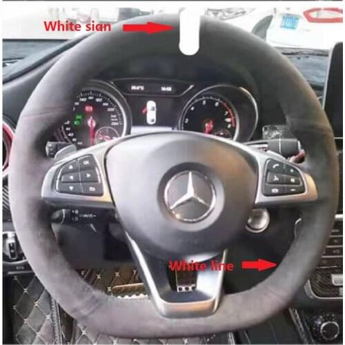 Suitable for Mercedes-Benz GTC For BMW 520 hand-stitched suede steering wheel cover