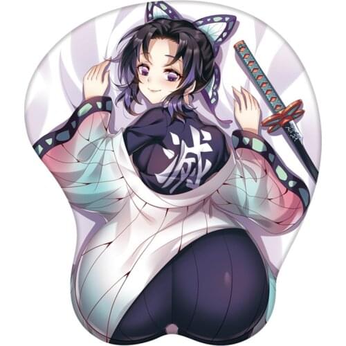Hot Sexy Cosplay Anime Demon Slayer Kochou Shinobu 3D Mouse Pad Model Demon Slayer Figure Toys Wrist Pad Computer Gift In Stock