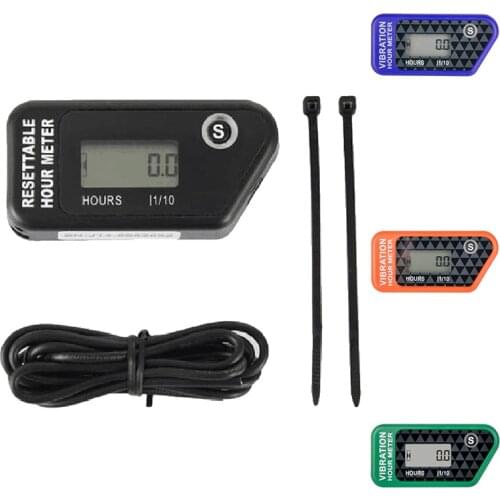 Digital Self Powered Wireless Hour Meter Resettable Job Timer, User Lock Shutdown for Generator Marine ATV Lawn