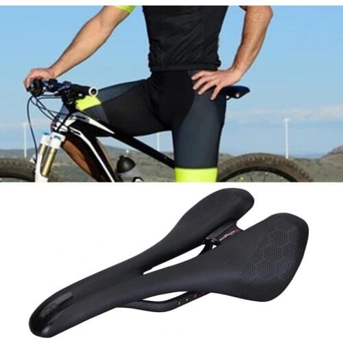 High Strength Hollow Bicycle Seat Easy Install Ergonomic Design Bicycle Saddle Bow Saddle Road Carbon Fiber Saddle for Cycling
